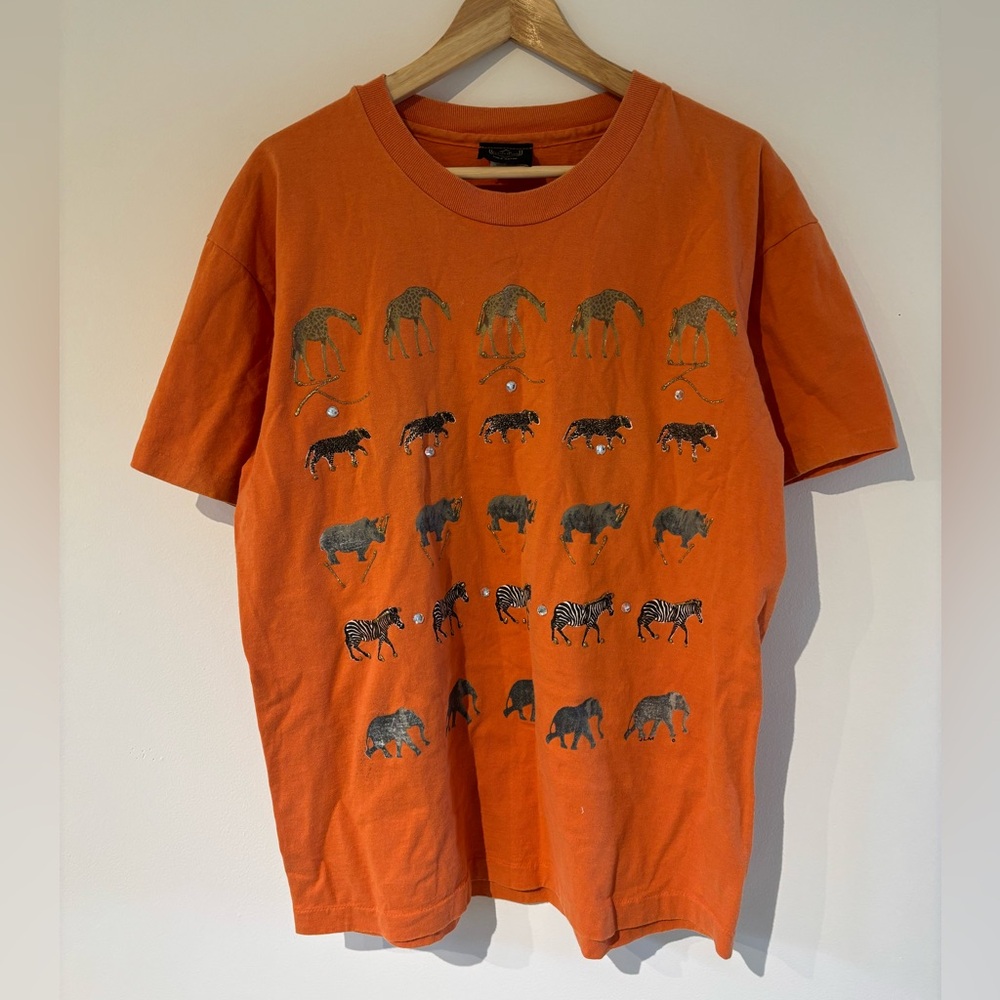 Vintage single stitch safari tshirt size large